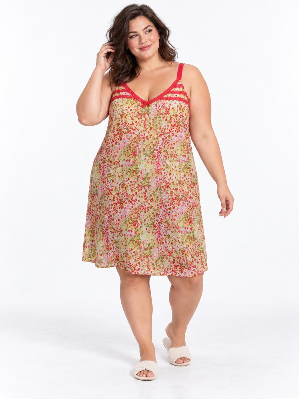 TiVoglio Floral Nightie Dress Nightgown PJs size 1X Loungewear Housedress